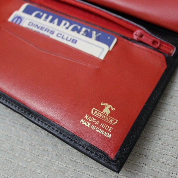 unused 1960s Renwick Chequebook Wallet Kisslock Coin Purse Nappa Leather Bifold - Picture 4 of 15